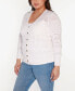 Фото #3 товара Black Label Plus Size Pointelle Button Front Cardigan Sweater
