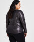 Trendy Plus Size Scoop-Neck Jersey Shine Top, Created for Macy's Черный, 4X - фото #2