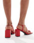 Фото #3 товара Public Desire Taryn strappy block heel sandals in cherry red