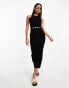 Фото #1 товара ASOS DESIGN knitted midi dress with cut out waist detail in black