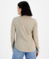 ფოტო #2 პროდუქტის Petite Cotton Jersey Button-Front Shirt