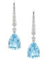 ფოტო #6 პროდუქტის Gemstone (3-3/4 ct. t.w.) and Diamond Accent Birthstone Drop Earrings in Sterling Silver