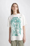 Kadın T-shirt Kırık Beyaz B7055ax/wt32