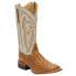 Фото #2 товара Justin Boots Pascoe Ostrich Square Toe Cowboy Mens Beige, Brown Dress Boots 809