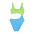 Фото #5 товара Women's Cut Out One Piece Swimsuit - Wild Fable Bright Green & Bright Blue XS