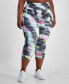 ფოტო #1 პროდუქტის Plus Size Compression Shibori Wave Cropped Leggings, Created for Macy's