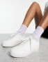 London Rebel panelled lace up trainers in white