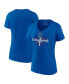 ფოტო #1 პროდუქტის Women's Royal Texas Rangers 2023 World Series Champions Official Logo V-Neck T-shirt