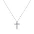 Stylish Silver Necklace with Large Cross Tesori SAIW116