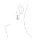 Фото #3 товара 7CT Style Halo Simulated Pink Morganite Roe Cubic Zirconia AAA CZ Fashion Dangle Drop Teardrop Earrings Prom Bridesmaid Wedding Rose Gold Plated