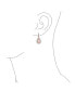 7CT Style Halo Simulated Pink Morganite Roe Cubic Zirconia AAA CZ Fashion Dangle Drop Teardrop Earrings Prom Bridesmaid Wedding Rose Gold Plated