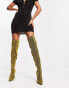 Public Desire Wide Fit Dasha over the knee boots in gold glitter