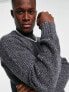 Фото #3 товара River Island chunky crew neck jumper in grey