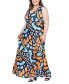 ფოტო #4 პროდუქტის Plus Size Empire Waist Sleeveless Maxi Dress