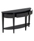 Modern Curved Console Table Sofa Table With 3 Drawers And 1 Shelf For Hallway, Entryway, Living Room