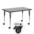 Mobile 24''W X 48''L Rectangular Grey Hp Laminate Activity Table - Standard Height Adjustable Legs