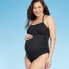 Фото #1 товара Rib Tie Strap One Piece Maternity Swimsuit - Isabel Maternity by Ingrid &