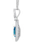 Фото #2 товара Enchanted Disney Fine Jewelry swiss Blue Topaz (1-5/8 ct. t.w.) & Diamond (1/5 ct. t.w.) Jasmine Pendant Necklace in Sterling Silver, 16" + 2" extender