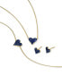 ფოტო #9 პროდუქტის EFFY® Sapphire Pavé Heart Stud Earrings (1/3 ct. t.w.) in 14k Gold (Also available in Ruby)