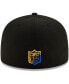 Фото #3 товара Men's Black Los Angeles Rams Logo Color Dim 59FIFTY Fitted Hat
