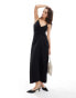 YAS cami maxi dress with ruched front in black - BLACK Черный, M - фото #1