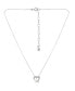 ფოტო #1 პროდუქტის White Cultured Pearl and Cubic Zirconia Pave Heart Pendant Necklace
