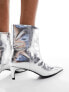 Фото #4 товара NA-KD low ankle boots in metallic silver