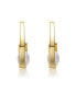 ფოტო #2 პროდუქტის Elegant Sterling Silver & 14K Gold-Plated Ribbon Half-Hoop Earrings with White Freshwater Pearl Drops