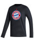 Фото #2 товара Men's Black Bayern Munich Vertical Wordmark Long Sleeve T-Shirt