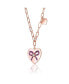 Sterling Silver with 18K Rose Gold Plated Heart Paper Clip Chains Necklace