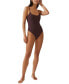 Фото #3 товара Women's Textured Scoop Neck One Piece Swimsuit