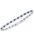 ფოტო #1 პროდუქტის Sapphire (3-3/8 ct. t.w.) & Diamond (1/10 ct. t.w.) Link Bracelet in Sterling Silver