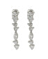 ფოტო #1 პროდუქტის Suzy Levian Sterling Silver Cubic Zirconia Multi-Cut Cluster Long Drop Dangle Earrings