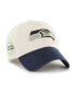 Men's '47 Cream, College Navy Seattle Seahawks Sidestep Clean Up Adjustable Hat