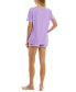 ფოტო #3 პროდუქტის Women's Short-Sleeve Boxy Pajama Top