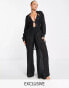 Фото #2 товара Esmee Exclusive sheer striped beach trousers in black