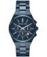 ფოტო #1 პროდუქტის Men's Lennox Chronograph Navy Stainless Steel Watch 40mm