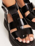 Фото #5 товара ASOS DESIGN Wide Fit Factor buckle hardware fisherman flat sandals in black