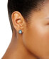 ფოტო #2 პროდუქტის Aquamarine (1-1/2 ct. t.w.) & Black Diamond (3/8 ct. t.w.) Oval Halo Stud Earrings in 14k White Gold