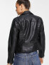 AllSaints Dalby faux leather biker jacket in black