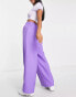 ASOS DESIGN Petite elastic waist tailored trouser in purple