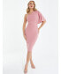 ფოტო #1 პროდუქტის Women's Scuba Crepe One Shoulder Midi Dress