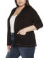 Фото #3 товара Black Label Plus Size Embellished Open-Front Knit Cardigan Sweater