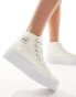 Фото #4 товара Calvin Klein Jeans bold flatform trainers in white