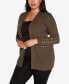 Фото #3 товара Black Label Plus Size Embellished Open-Front Cardigan Sweater