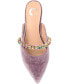 ფოტო #4 პროდუქტის Women's Jewel Rhinestone Embellished Velvet Slip On Flats