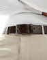 ASOS DESIGN smart leather belt in vintage brown