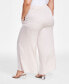 Фото #2 товара Брюки широкие женские Bar III Trendy Plus Size Pull-On, созданные для Macy's