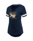 Фото #3 товара Women's Navy and White Utah Jazz Showtime Winning with Pride Notch Neck T-shirt