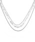 Triple Row 16" Chain Necklace in Silver Plate or Gold Plate